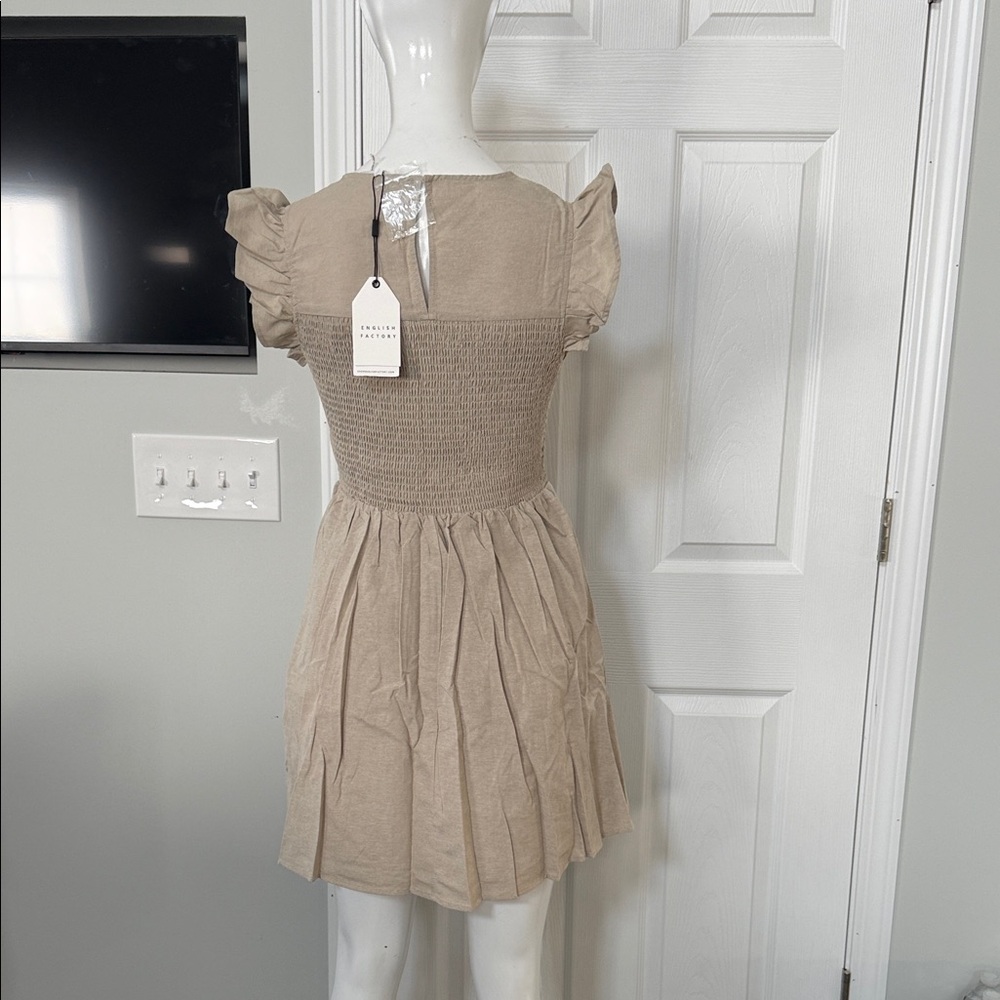 English Factory Cream Ruffle Mini Dress - Picture 9 of 11